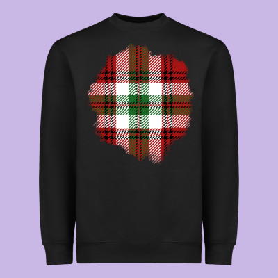 Christmas Tartan Patch Heavyweight Sweatshirt Designed By Bundleandbundleshop