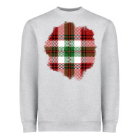 Heather Grey Christmas Tartan Patch Heavyweight Sweatshirt - BundleAndBundleShop