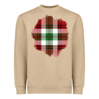 Mushroom Christmas Tartan Patch Heavyweight Sweatshirt - BundleAndBundleShop