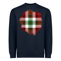 Navy Christmas Tartan Patch Heavyweight Sweatshirt - BundleAndBundleShop