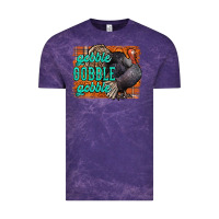Cloud Purple Thanksgiving Turkey Gobble Gobble Vintage Tee - NancyCooperArtShop
