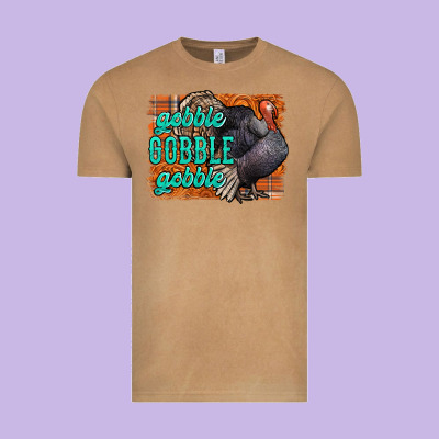 Thanksgiving Turkey Gobble Gobble Vintage Tee Designed By Nancycooperartshop