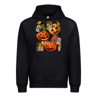 Black Halloween Pumpkins Urban Hoodie - BundleAndBundleShop