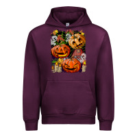 Mauve Wine Halloween Pumpkins Urban Hoodie - BundleAndBundleShop