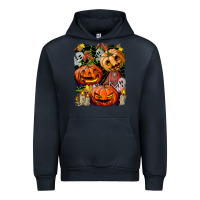 Navy Halloween Pumpkins Urban Hoodie - BundleAndBundleShop