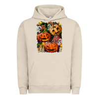 Pigment French Oak Halloween Pumpkins Urban Hoodie - BundleAndBundleShop