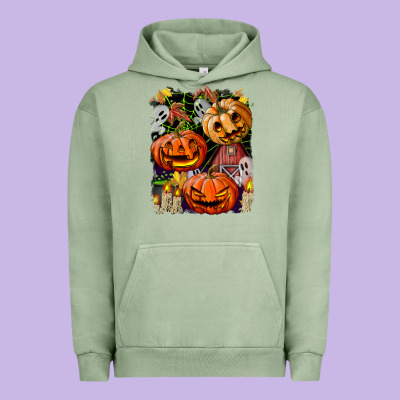 Halloween Pumpkins Urban Hoodie Designed By Bundleandbundleshop