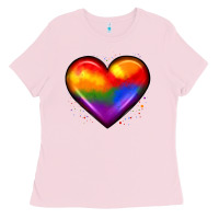 Bubblegum Pink pride heart Ladies Tee - JahusDesignShop