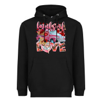 Black Loads of love Valentine's Day truck Heavyweight Hoodie - HowdyJamesFarm