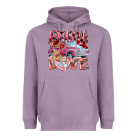 Lavender Loads of love Valentine's Day truck Heavyweight Hoodie - HowdyJamesFarm
