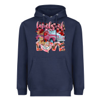 Navy Loads of love Valentine's Day truck Heavyweight Hoodie - HowdyJamesFarm