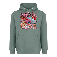 Sage Loads of love Valentine's Day truck Heavyweight Hoodie - HowdyJamesFarm