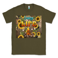 Army Green camp life Classic Tee - NancyCooperArtShop