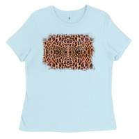 Baby Blue Old Western Leopard Frame Ladies Tee - Bettercallsaul