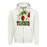Oatmeal Heather Christmas Character Zipper Hoodie - NancyCooperArtShop