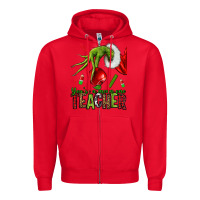 Red Christmas Character Zipper Hoodie - NancyCooperArtShop