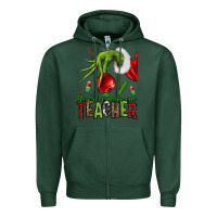 Sports Green Christmas Character Zipper Hoodie - NancyCooperArtShop