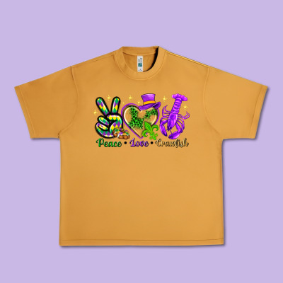 Peace Love Crawfish Urban Heavy Tee Designed By Nancycooperartshop
