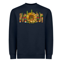 Navy Western Mom With Sunflower Heavyweight Sweatshirt - BundleAndBundleShop