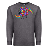 Charcoal Heather Rainbow sheep Premium Sweatshirt - CowGirlArtShop