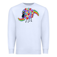 White Rainbow sheep Premium Sweatshirt - CowGirlArtShop