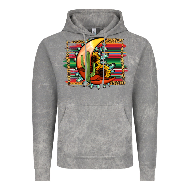 Turquoise Desert Moon Serape Background Vintage Hoodie by Jasminsmagicworld | Teevron