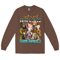 Just A Girl Who Loves Farm Animals Long Sleeve Tee | Teevron