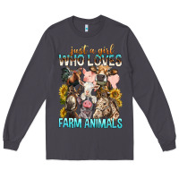 Smoke Just A Girl Who Loves Farm Animals Long Sleeve Tee - BundleAndBundleShop