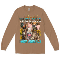 Toasted Coconut Just A Girl Who Loves Farm Animals Long Sleeve Tee - BundleAndBundleShop