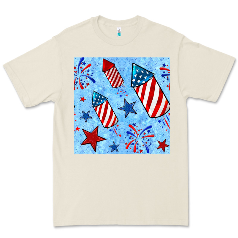 4th Of July Firecracker And Star Seamless  Pattern Premium Tee by BundleAndBundleShop | Teevron