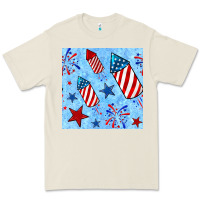 Bone 4th of july firecracker and star seamless  pattern Premium Tee - BundleAndBundleShop