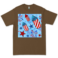 Cacao 4th of july firecracker and star seamless  pattern Premium Tee - BundleAndBundleShop