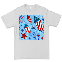 Dove Grey 4th of july firecracker and star seamless  pattern Premium Tee - BundleAndBundleShop