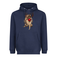 Navy deer gnome Heavyweight Hoodie - CowGirlArtShop