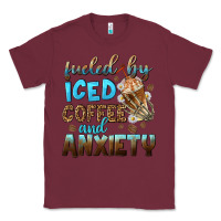 Burgundy fueled by iced coffee and anxiety Classic Tee - NancyCooperArtShop