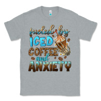 Heather Grey fueled by iced coffee and anxiety Classic Tee - NancyCooperArtShop