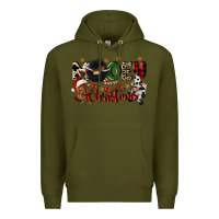 Army Green mooey christmas Premium Hoodie - CowGirlArtShop