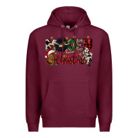 Burgundy mooey christmas Premium Hoodie - CowGirlArtShop