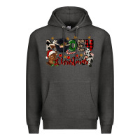 Charcoal Heather mooey christmas Premium Hoodie - CowGirlArtShop