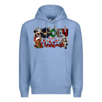 Colony Blue mooey christmas Premium Hoodie - CowGirlArtShop
