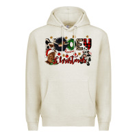 Oatmeal Heather mooey christmas Premium Hoodie - CowGirlArtShop