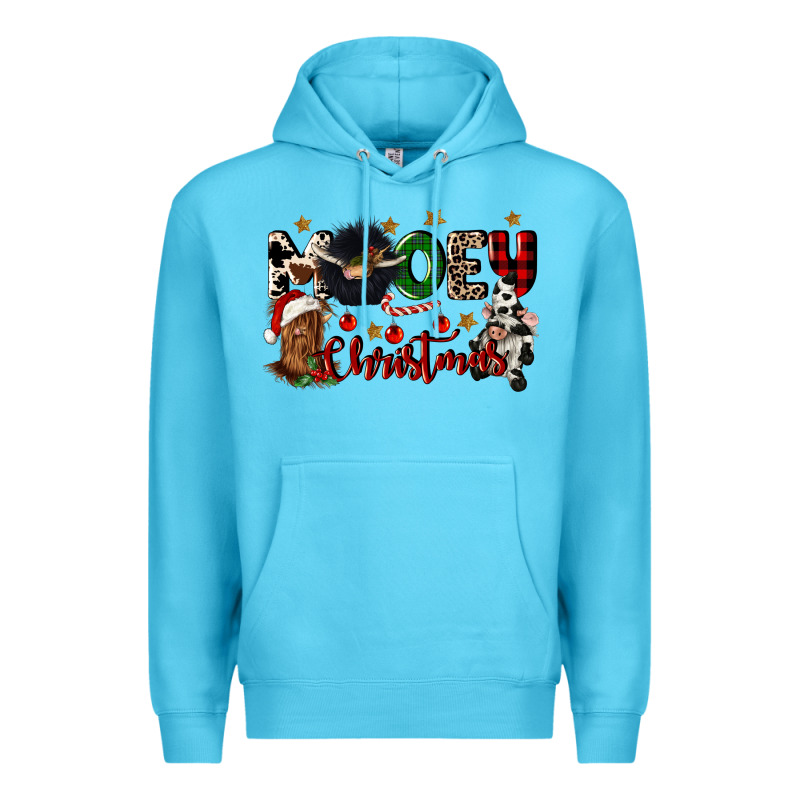 Mooey Christmas Premium Hoodie by CowGirlArtShop | Teevron