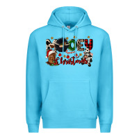 Ocean Blue mooey christmas Premium Hoodie - CowGirlArtShop