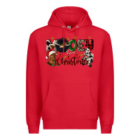 Red mooey christmas Premium Hoodie - CowGirlArtShop