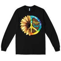 Black Hippie Soul with Sunflower and Leopard Background Long Sleeve Tee - JahusDesignShop