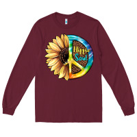 Burgundy Hippie Soul with Sunflower and Leopard Background Long Sleeve Tee - JahusDesignShop