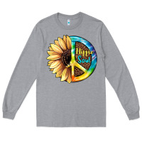 Heather Grey Hippie Soul with Sunflower and Leopard Background Long Sleeve Tee - JahusDesignShop