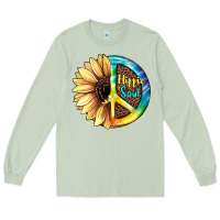 Matcha Hippie Soul with Sunflower and Leopard Background Long Sleeve Tee - JahusDesignShop