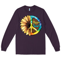 Plum Hippie Soul with Sunflower and Leopard Background Long Sleeve Tee - JahusDesignShop