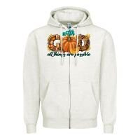 Oatmeal Heather With God All Things Are Possible Zipper Hoodie - texasbilliewilder